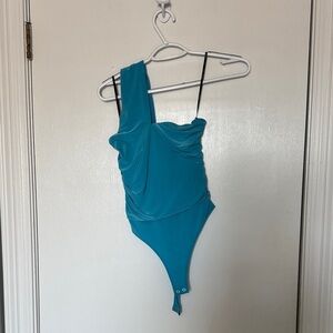 NWT Forever 21-Teal One-Shoulder Bodysuit- size small